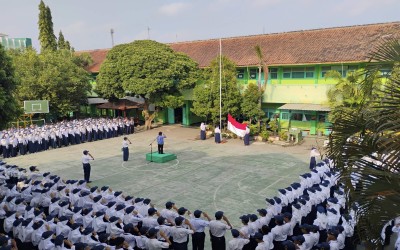Upacara Peringatan Hari Kesaktian Pancasila di SMP Negeri 1 Pleret Berjalan Khidmat